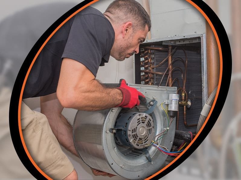 Man installing air purifier
