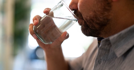 Man drinking water