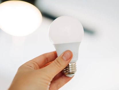 hand holding lightbulb