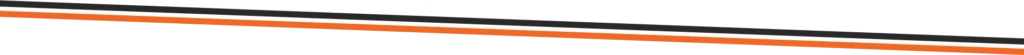 Two diagonal stripes, one black and one orange, run parallel across a white and light gray background.