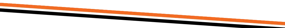 Diagonal orange and black lines separated by a thin white line on a light gray background.